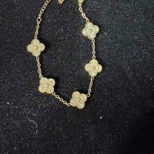 Elegant Gold Floral bracelet 18k gold plated stainless steel waterproof